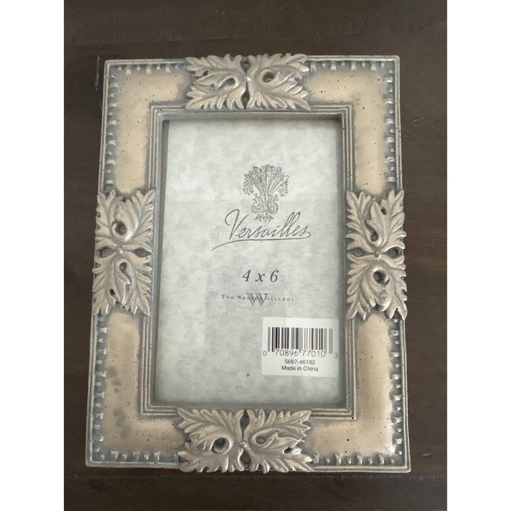 Weston Gallery Versailles Silver Ornate Acanthus Leaf 4x6 Picture Frame
